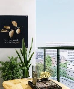 MuchoWow Outdoor-Poster 50x50 Blätter - Gold - -Gartenaccessoires Verkäufe 2022 025476d0083e4459a00bcd2fef812387