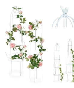 Relaxdays Rankhilfe rund 2er Set - 25 x 117 x 25 cm