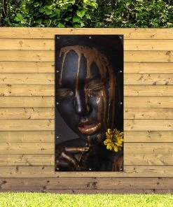 MuchoWow Outdoor-Poster 100x200 Frau - Gold - -Gartenaccessoires Verkäufe 2022 03670c59ff1743229b78dde2647097a7 1