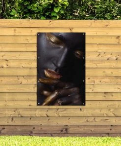 MuchoWow Outdoor-Poster 80x120 Frau - Gold - -Gartenaccessoires Verkäufe 2022 051b8b07fa1c458eb561d1ac129cce71