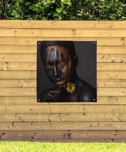 MuchoWow Outdoor-Poster 100x100 Frau - Gold - -Gartenaccessoires Verkäufe 2022 05834c64680e4ca5919969433188f5f4