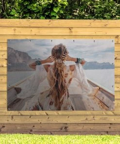 MuchoWow Outdoor-Poster 180x120 Frau - Boot - -Gartenaccessoires Verkäufe 2022 06620a56f72f4582a88e92941f97a8d6