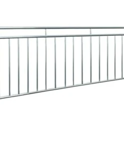 ECD Germany Französischer Balkon glänzend 90x225 cm - Silber - Tiefe: 225 cm