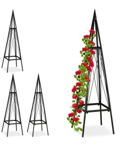 Relaxdays 4 x Metall Rankhilfe eckig