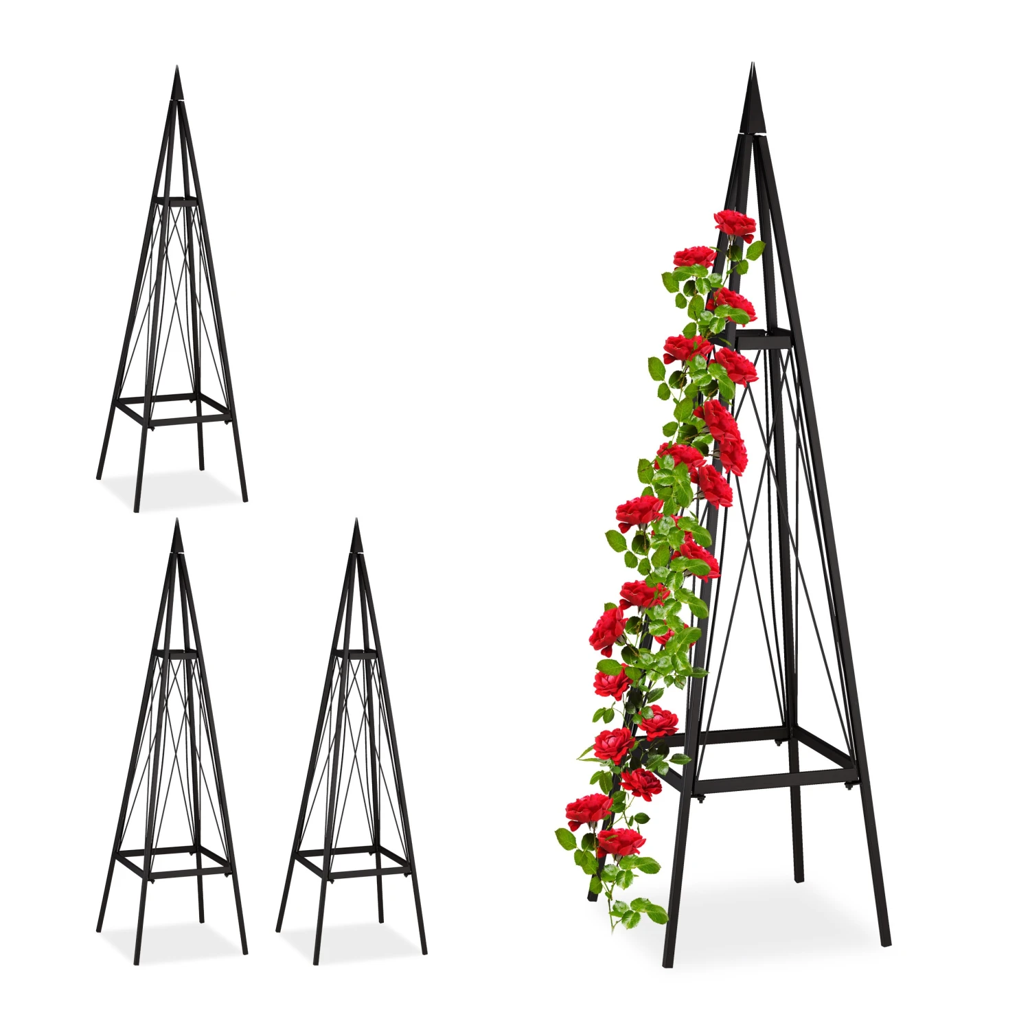 Relaxdays 4 x Metall Rankhilfe eckig 3 Relaxdays 4 x Metall Rankhilfe eckig