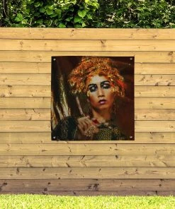 MuchoWow Outdoor-Poster 100x100 Frau - Gold - -Gartenaccessoires Verkäufe 2022 0d830615820d4ff48a2917f26725fc10