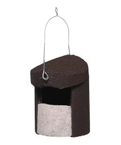 Twentyfour Halbhöhle Bachstelze & Hausrotschwalbe - Holzbeton - Braun