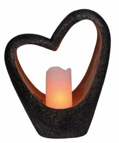 Näve LED-Solar-Dekoleuchte Herz - Acrylglas / Edelstahl - 1-flammig