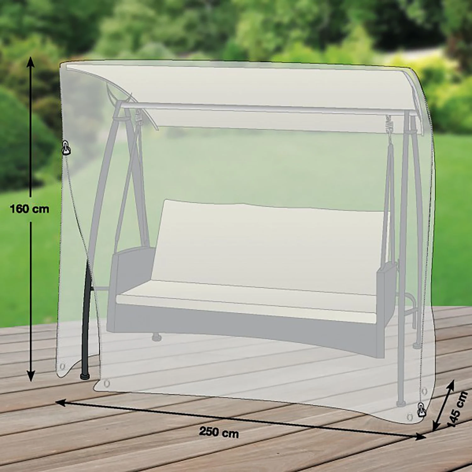 Mehr Garten Schutzhülle Gartenschaukel Premium - Kunststoff - Hellgrau 4 Mehr Garten Schutzhülle Gartenschaukel Premium - Kunststoff - Hellgrau – Bild 2