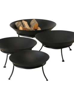 Boltze Feuerschale Turbo (4er-Set) - Eisen - Schwarz