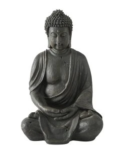 Boltze Dekofigur Buddha - Kunstharz - Braun