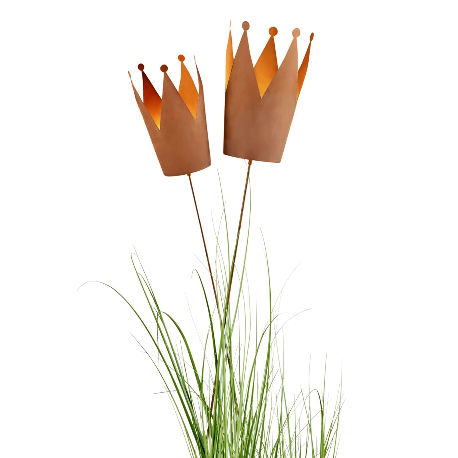 Twentyfour Gartenstecker Krone (2-teilig) - Metall / Papier - Rost 5 Twentyfour Gartenstecker Krone (2-teilig) - Metall / Papier - Rost – Bild 3