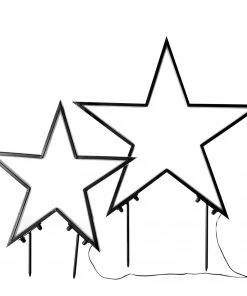 Twentyfour LED-Gartenstecker Sterne (2-teilig) - Eisen - Schwarz