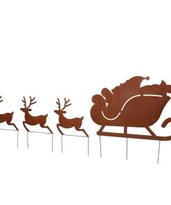 Twentyfour Gartenstecker Schlitten (4-teilig) - Eisen - Braun