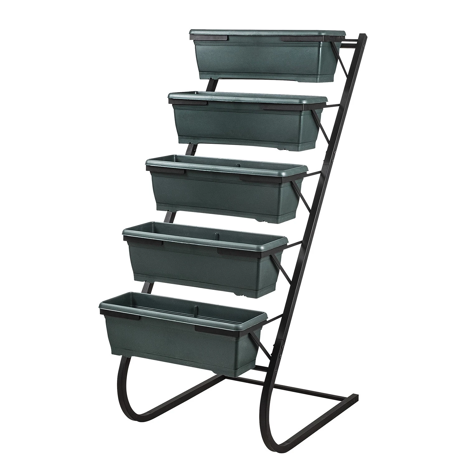 Pflanzregal Collecty - Eisen / Polyester - Schwarz / Dunkelgrün 6 Pflanzregal Collecty - Eisen / Polyester - Schwarz / Dunkelgrün – Bild 4