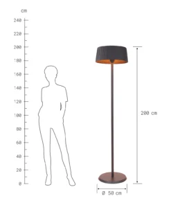 Butlers Heizstrahler PATIO - Edelstahl / Aluminium - Schwarz -Gartenaccessoires Verkäufe 2022 1000341347 220317 500 SKETCH DETAILS P000000001000341347 sketch