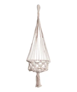 Butlers Blumenampel MACRAMÉ - Baumwollstoff - Creme