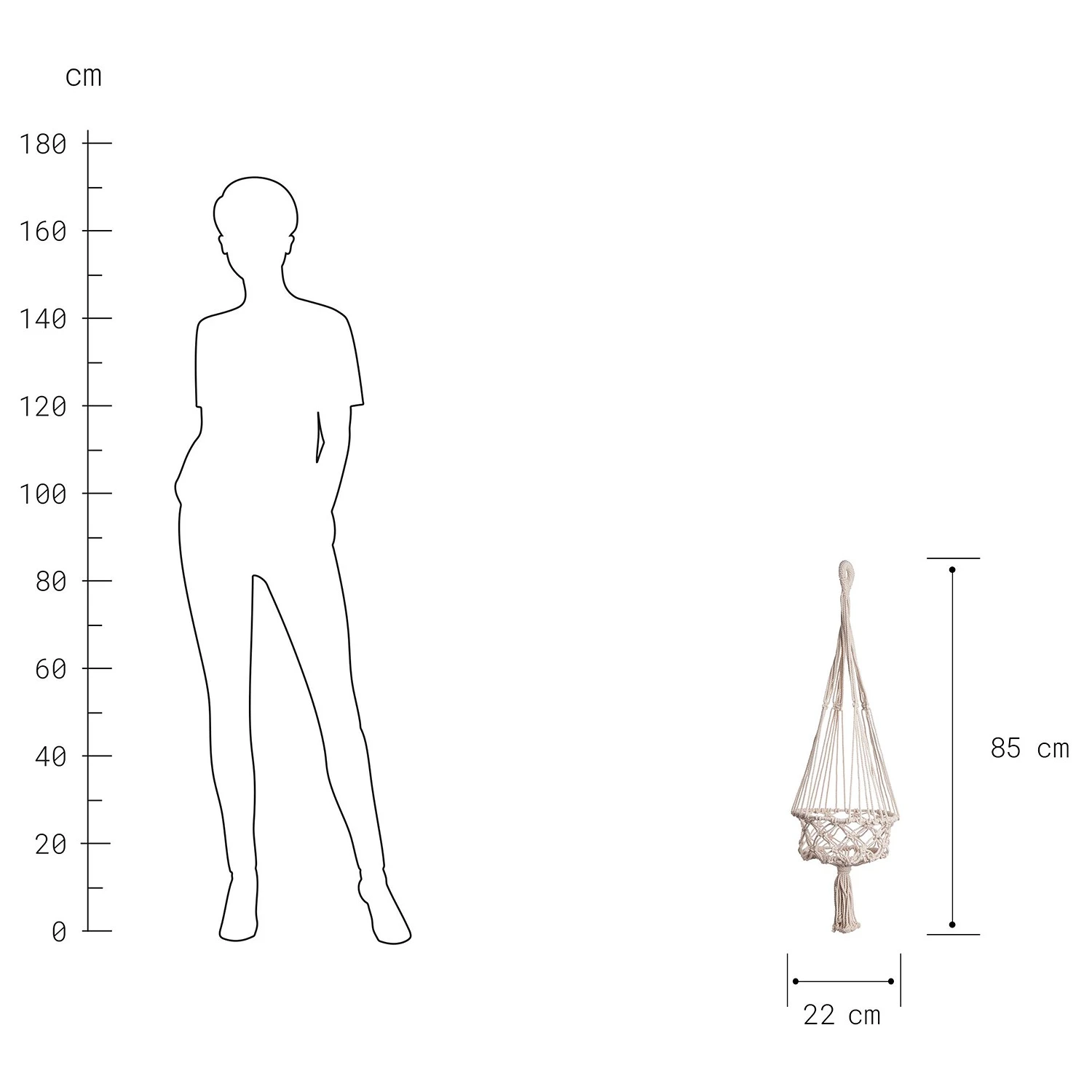 Butlers Blumenampel MACRAMÉ - Baumwollstoff - Creme 6 Butlers Blumenampel MACRAMÉ - Baumwollstoff - Creme – Bild 4