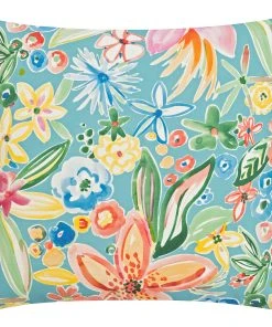 Magma-Heimtex Kissenhülle Bloomy - Polyacryl - Türkis - 50 x 1 cm