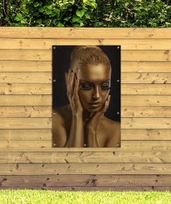 MuchoWow Outdoor-Poster 80x120 Gold - Frau - -Gartenaccessoires Verkäufe 2022 161485f941404e439478a2ff3396feb4