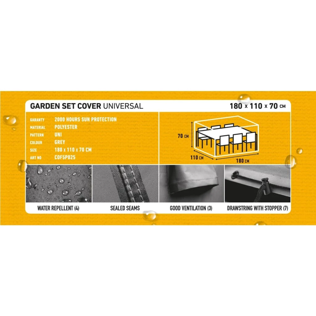 Madison Gartenmöbel-Abdeckung Grau - Madison Gartenmöbel-Abdeckung 180x110x70 cm Grau 14 Madison Gartenmöbel-Abdeckung Grau - Madison Gartenmöbel-Abdeckung 180x110x70 cm Grau – Bild 12