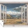 MuchoWow Outdoor-Poster 80x60 Holz - Aussicht