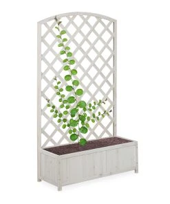 Relaxdays Rankkasten Holz in Weiß