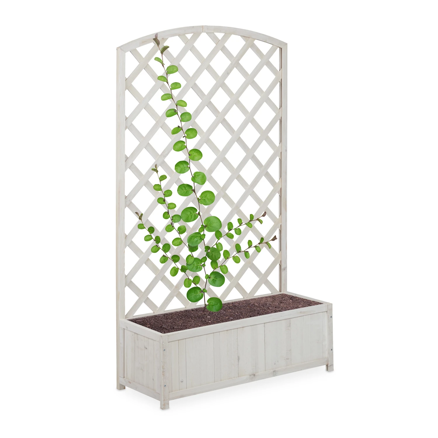 Relaxdays Rankkasten Holz in Weiß 3 Relaxdays Rankkasten Holz in Weiß