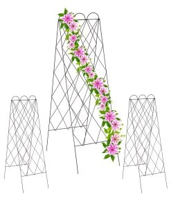 Relaxdays 2-teiliges Rankgitter Rostoptik 3er Set