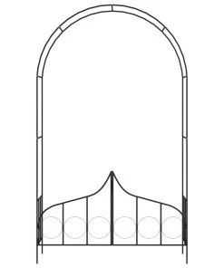 vidaXL Rosenbogen mit Tor Schwarz Eisen - vidaXL Rosenbogen mit Tor Schwarz 138 x 40 x 238 cm Eisen -Gartenaccessoires Verkäufe 2022 27b7490e32a24c30be3ba9e5a7c8b879