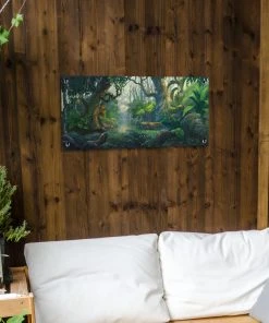 MuchoWow Outdoor-Poster 80x40 Wald - Malerei - -Gartenaccessoires Verkäufe 2022 2a070c3fe3974170b796c0476105f0bc