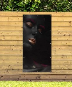 MuchoWow Outdoor-Poster 100x200 Frau - Schwarz -Gartenaccessoires Verkäufe 2022 2a81a28b4d3a45a38c2b88f2e9edd05a