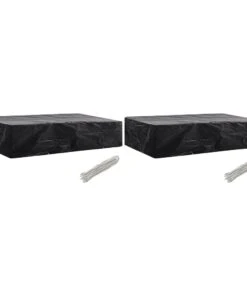 VidaXL Gartenmöbel-Abdeckungen 2 Stk. - vidaXL Garten Sonnenliege-Abdeckungen 2 Stk. 8 Ösen 218x77x55 cm