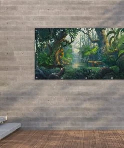 MuchoWow Outdoor-Poster 200x100 Wald - Malerei -Gartenaccessoires Verkäufe 2022 3210bc753d66490d9b053c990386df5c