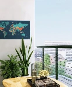 MuchoWow Outdoor-Poster 60x30 Weltkarte - Blau -Gartenaccessoires Verkäufe 2022 3c977c2b331944b6ae4ec6823454bac9