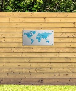 MuchoWow Outdoor-Poster 80x40 Weltkarte - Blau -Gartenaccessoires Verkäufe 2022 3cfd8f96bd32491283ccad7791e091d1
