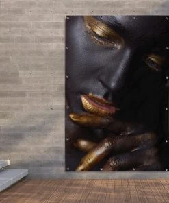 MuchoWow Outdoor-Poster 120x180 Frau - Gold - -Gartenaccessoires Verkäufe 2022 3e80b36e60d34e17a6bc44cf8af78113