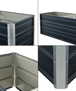 En.casa Pflanzbeet Nijmegen - Schiefergrau - Tiefe: 125 cm -Gartenaccessoires Verkäufe 2022 3f40048433324b358dde9e061f9a8791