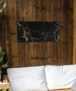MuchoWow Outdoor-Poster 80x40 Marmor - Schwarz -Gartenaccessoires Verkäufe 2022 402439248a9144f182e029242c106327