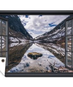 MuchoWow Outdoor-Poster 90x60 Aussicht - Berge