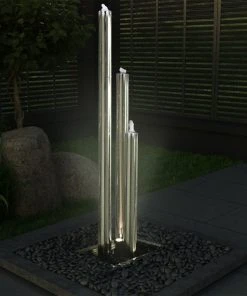 VidaXL Gartenbrunnen Silbern Edelstahl - vidaXL Gartenbrunnen Silbern 48x34x153 cm Edelstahl -Gartenaccessoires Verkäufe 2022 443224a3b07d4f41bacd1eee296bddbe