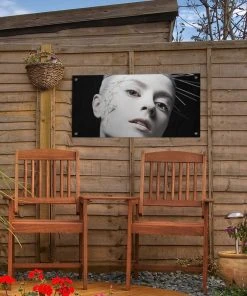 MuchoWow Outdoor-Poster 60x30 Frau - Schwarz - -Gartenaccessoires Verkäufe 2022 4cab0364b7aa4acd877adc43bbaf5eb9