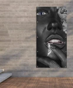 MuchoWow Outdoor-Poster 100x200 Frau - Silber -Gartenaccessoires Verkäufe 2022 4d30ac89d577408aa37b2752139cce77