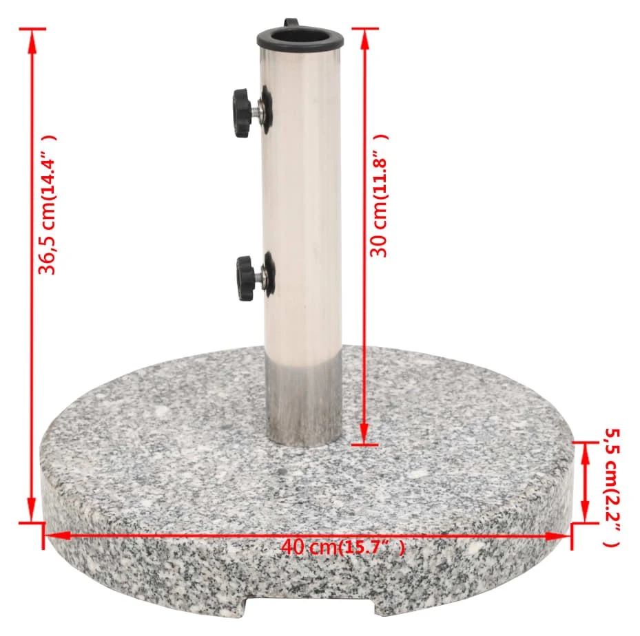VidaXL Sonnenschirmfuß - vidaXL Sonnenschirmständer Granit Rund 20 kg 10 VidaXL Sonnenschirmfuß - vidaXL Sonnenschirmständer Granit Rund 20 kg – Bild 8