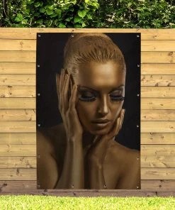 MuchoWow Outdoor-Poster 120x180 Gold - Frau - -Gartenaccessoires Verkäufe 2022 53ece43319fa4ad78cb4facc32c2a199