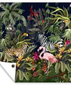 MuchoWow Outdoor-Poster 100x100 Dschungeltiere