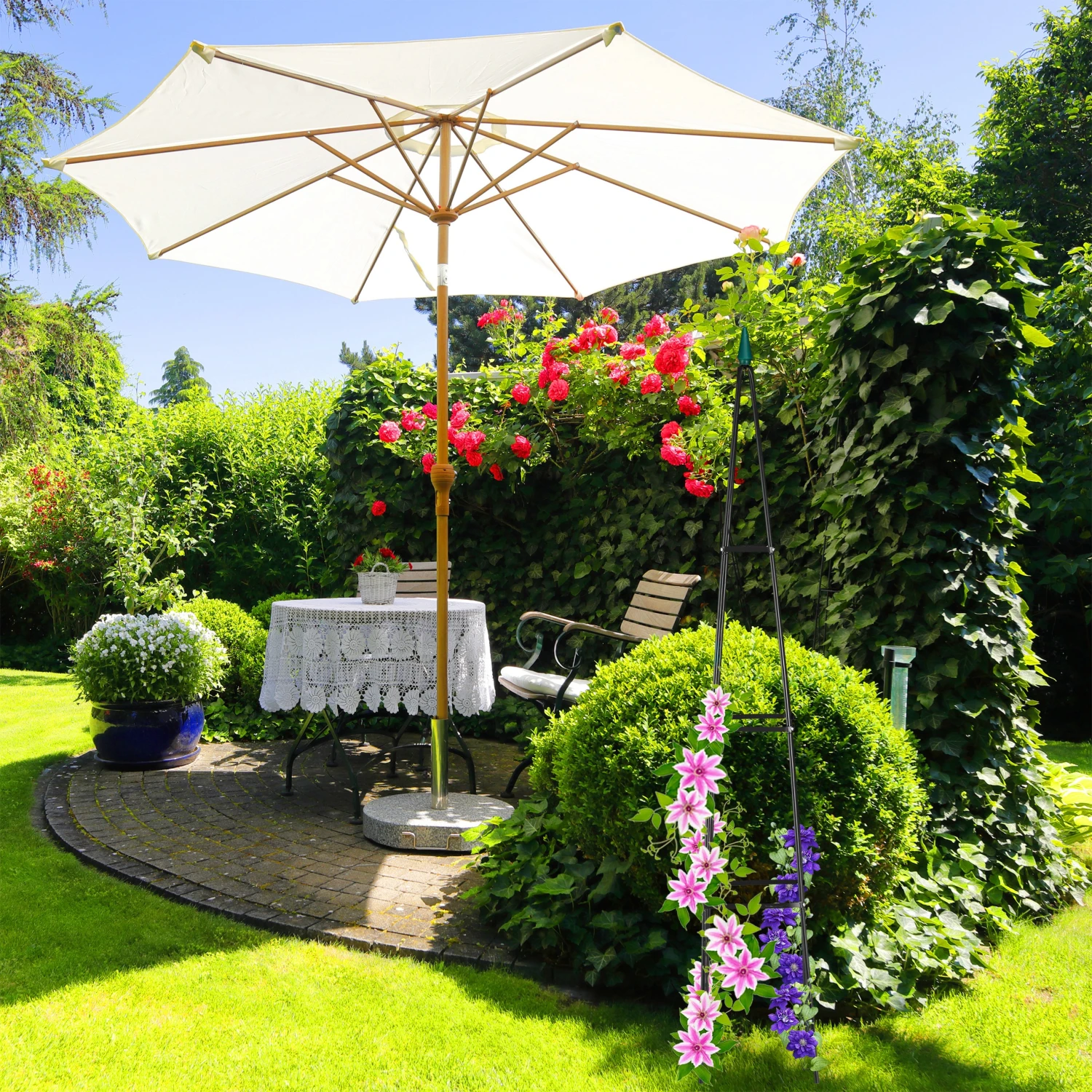 Relaxdays Rankhilfe 190 cm schwarz 5 Relaxdays Rankhilfe 190 cm schwarz – Bild 3