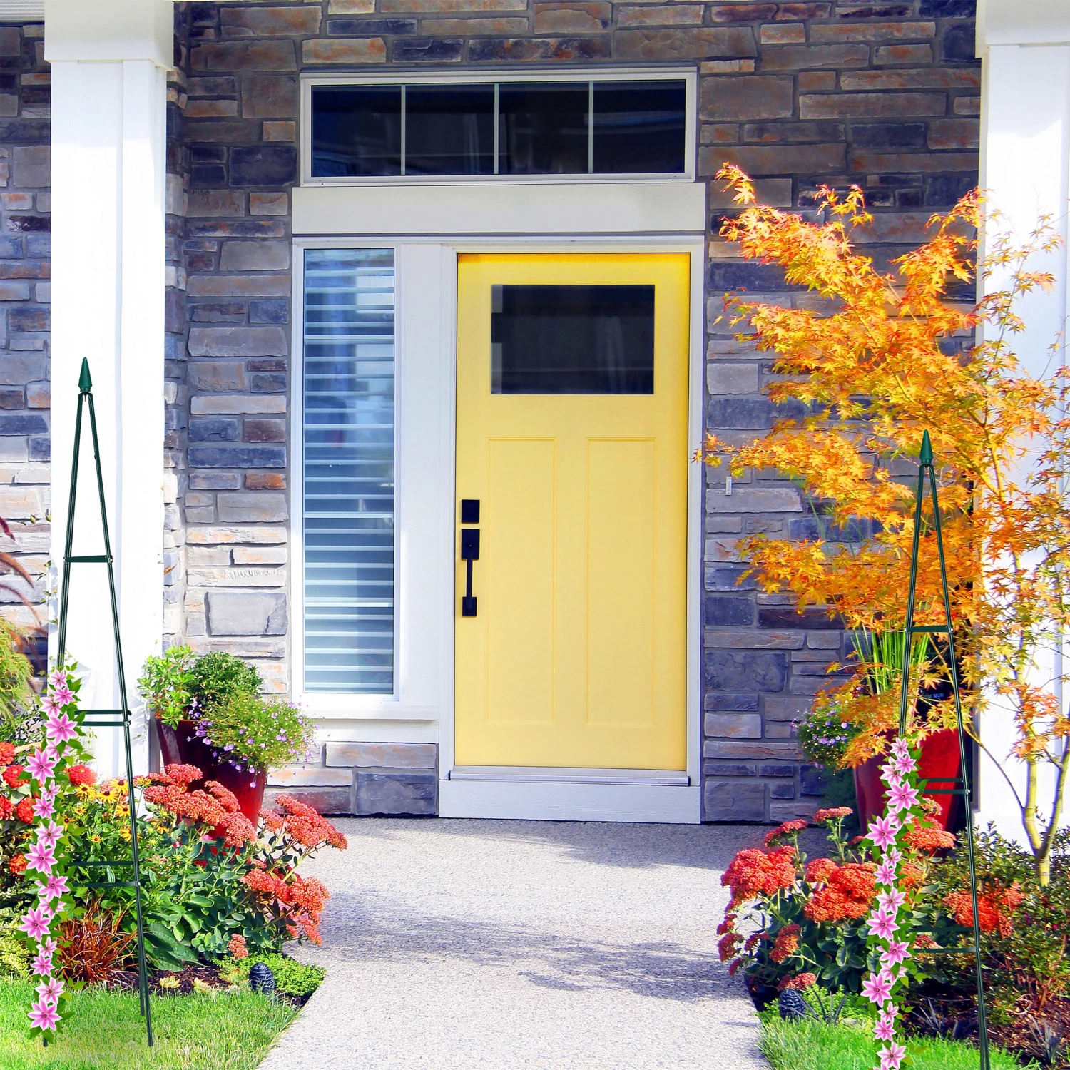 Relaxdays Rankhilfe 2er Set 190 cm dunkelgrün 4 Relaxdays Rankhilfe 2er Set 190 cm dunkelgrün – Bild 2