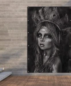 MuchoWow Outdoor-Poster 120x180 Frau - Schwarz -Gartenaccessoires Verkäufe 2022 59278862d43b4af58611cac503ff9446