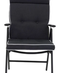 Ebuy24 Classic Gartenkissen schwarz. - Schwarz - 118 x 7 x 50 cm - Textil